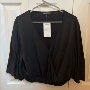 Prettygarden Women's Classic Black Wrap Blouse